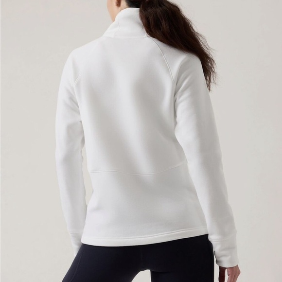 Athleta Altitude Polartec Funnel Neck Sweatshirt Size S White #427987 - Picture 3 of 7